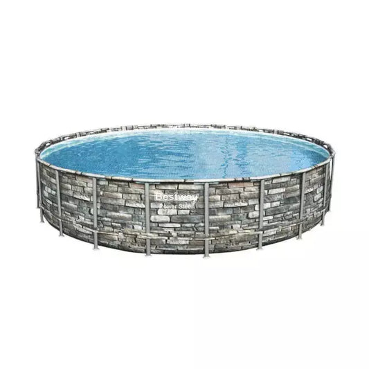 Piscina Bestway Redonda Piedra Filtro + Accesorios 6.71MX1.32M